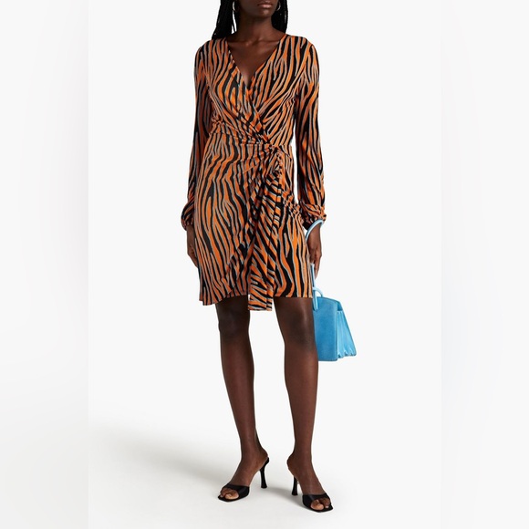 Diane Von Furstenberg Dresses & Skirts - DVF Toronto Mini Wrap Dress, Zebra Print NWT sz xs